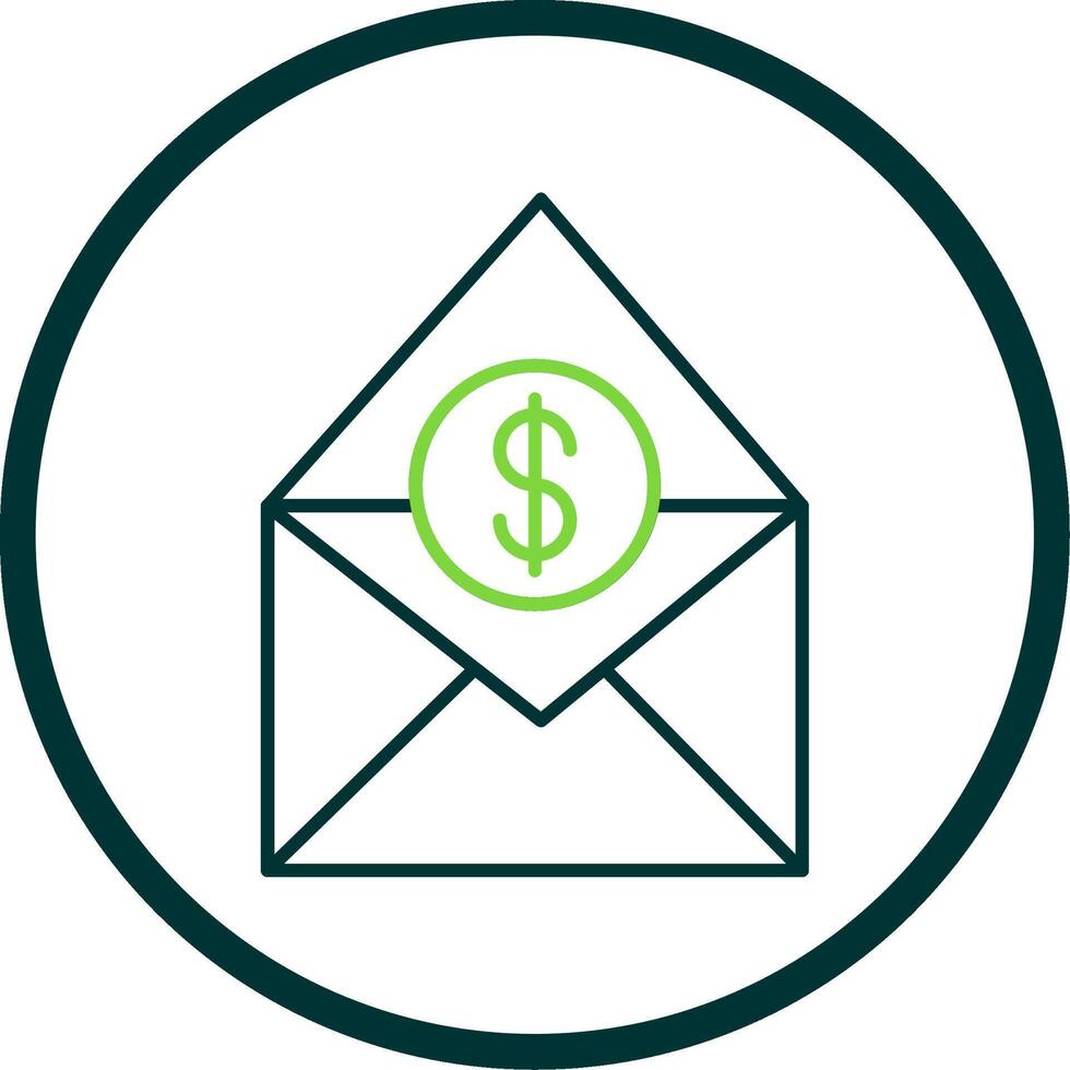 Salary Mail Line Circle Icon vector