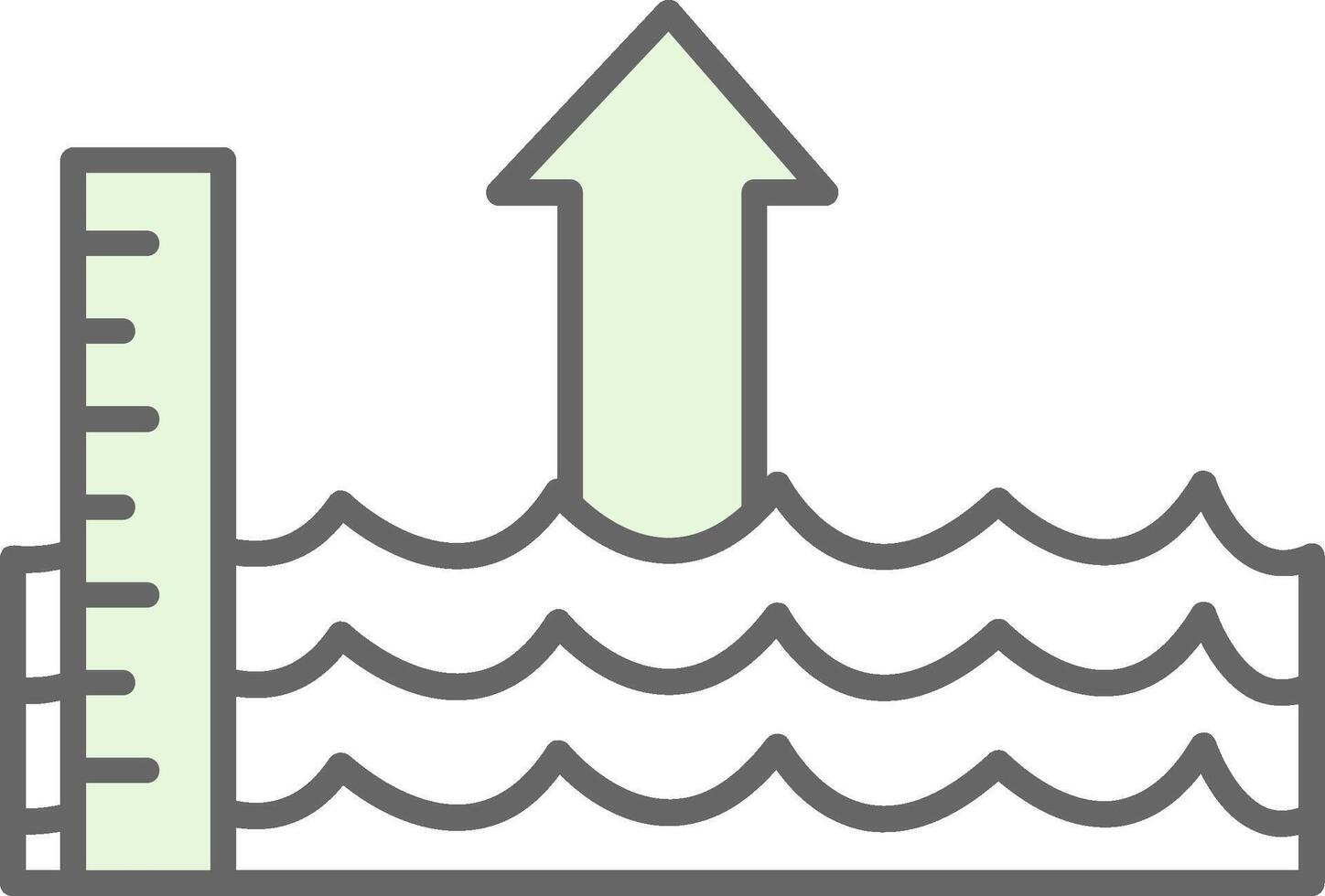 Sea Level Rise Fillay Icon vector