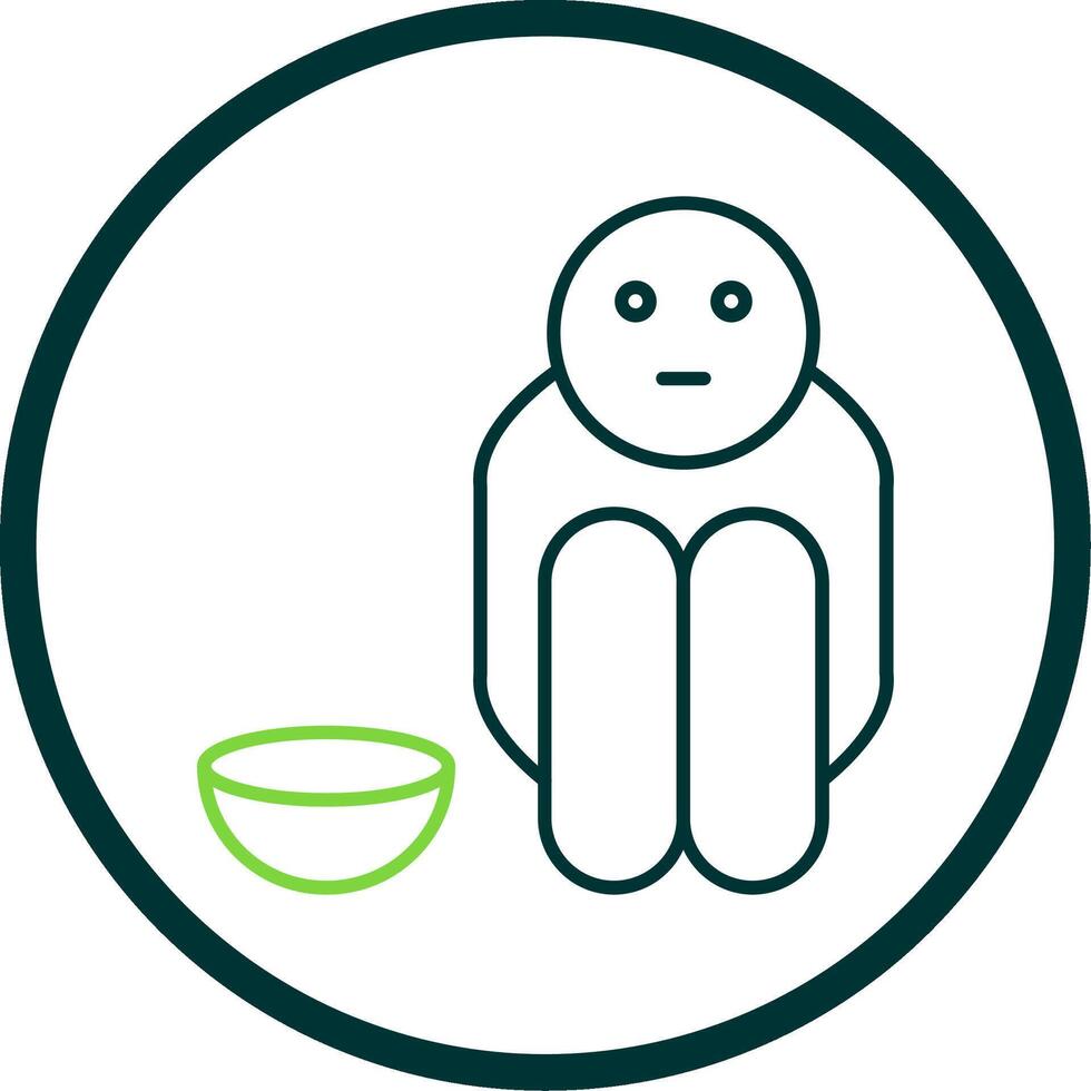 Hunger Line Circle Icon vector