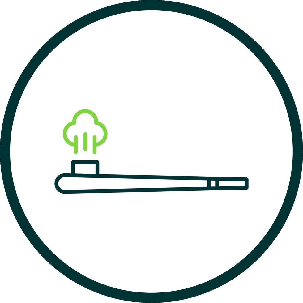 Smoking Pipe Line Circle Icon vector