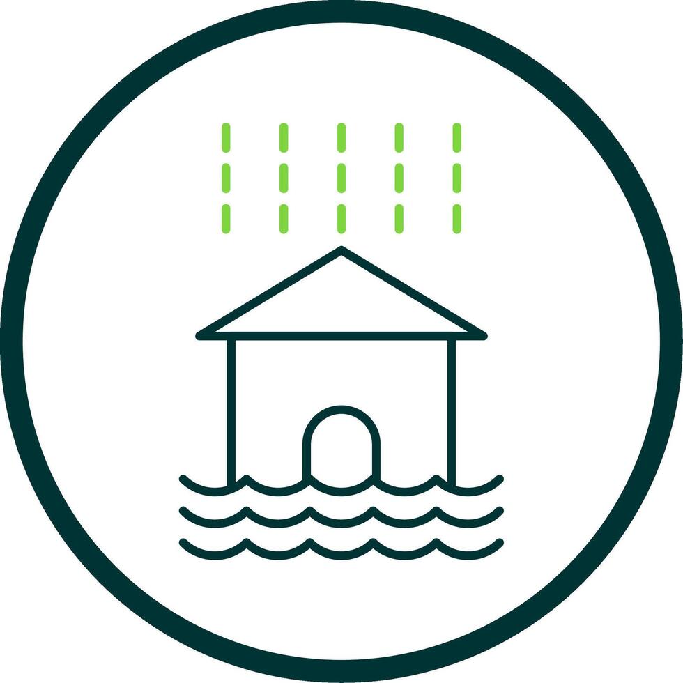 Flood Line Circle Icon vector