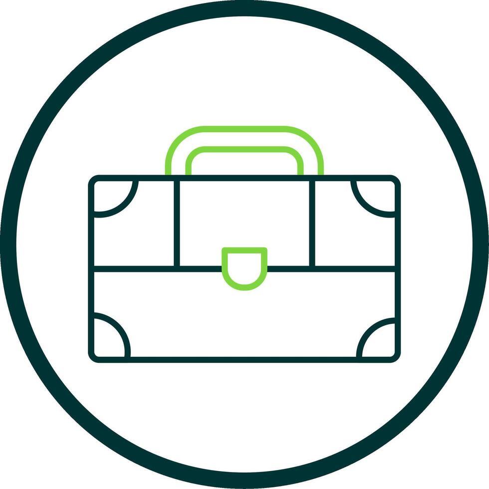 Suitcase Line Circle Icon vector
