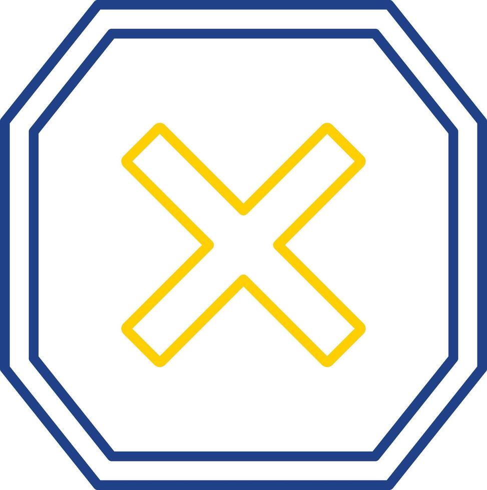 Cross Line Two Color Icon vector