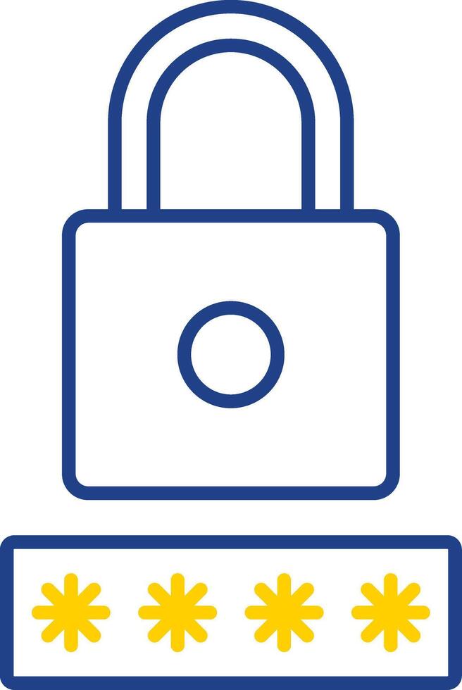 Security Pin Line Two Color Icon vector