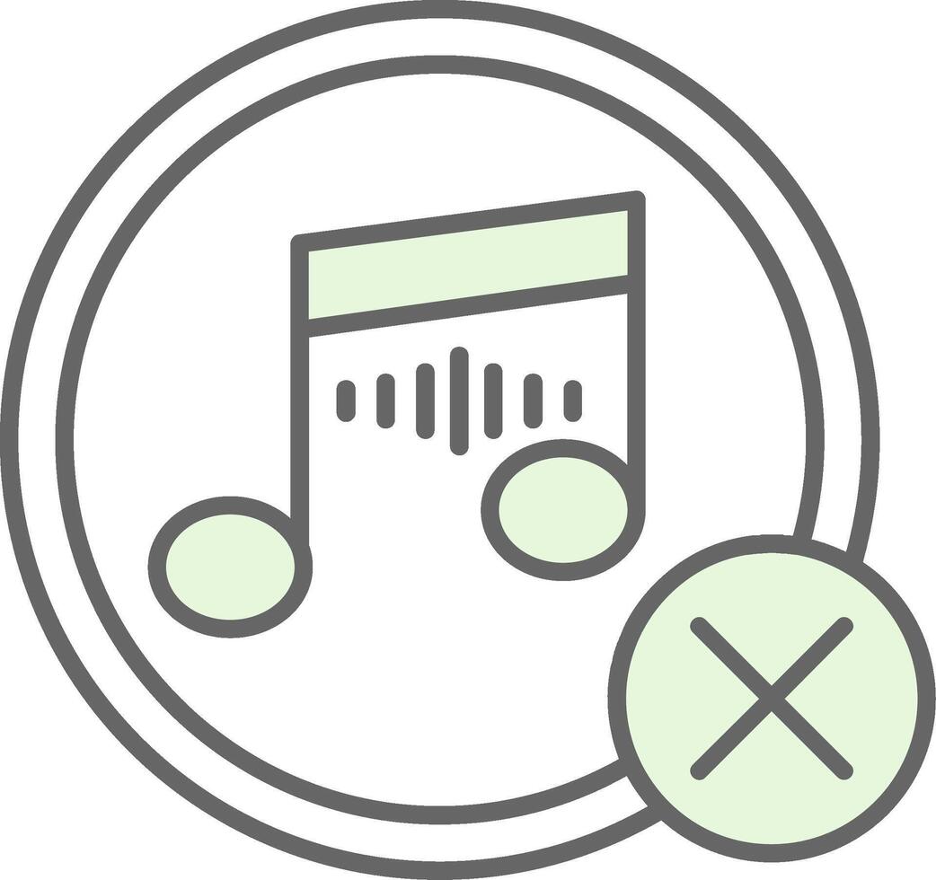 No música relleno icono vector