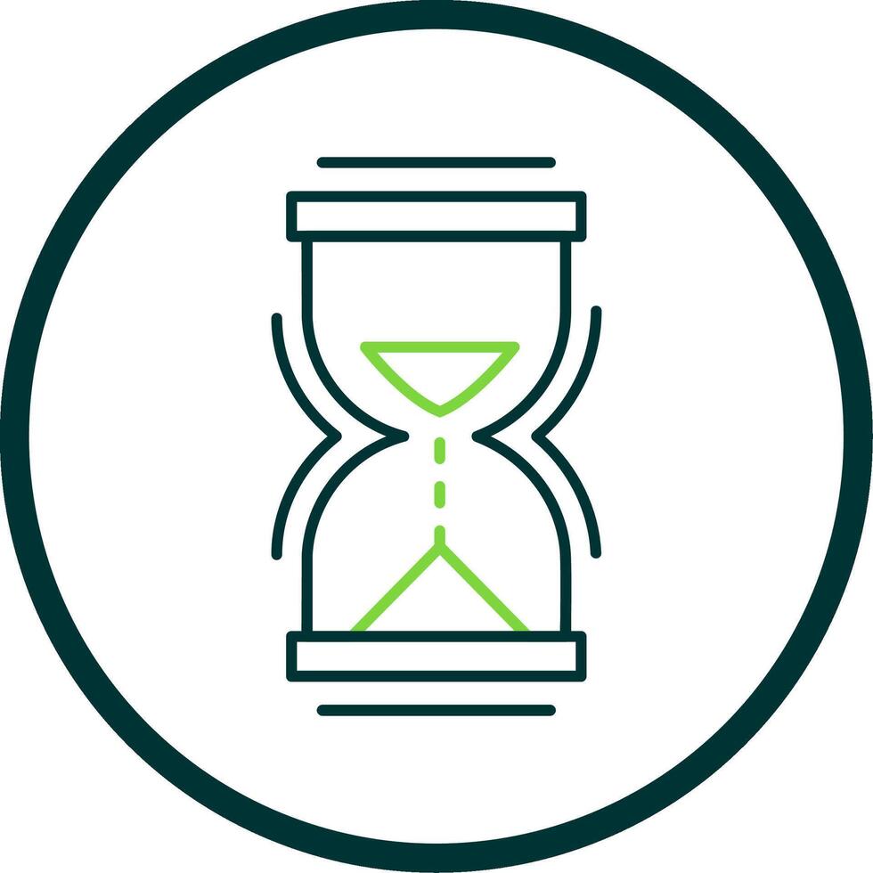 Hour Glass Line Circle Icon vector