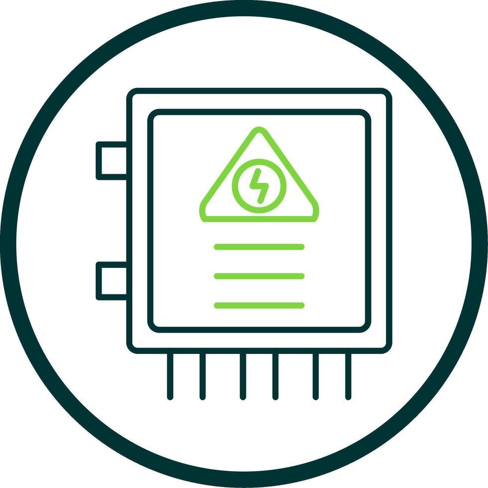 Fuse Box Line Circle Icon vector