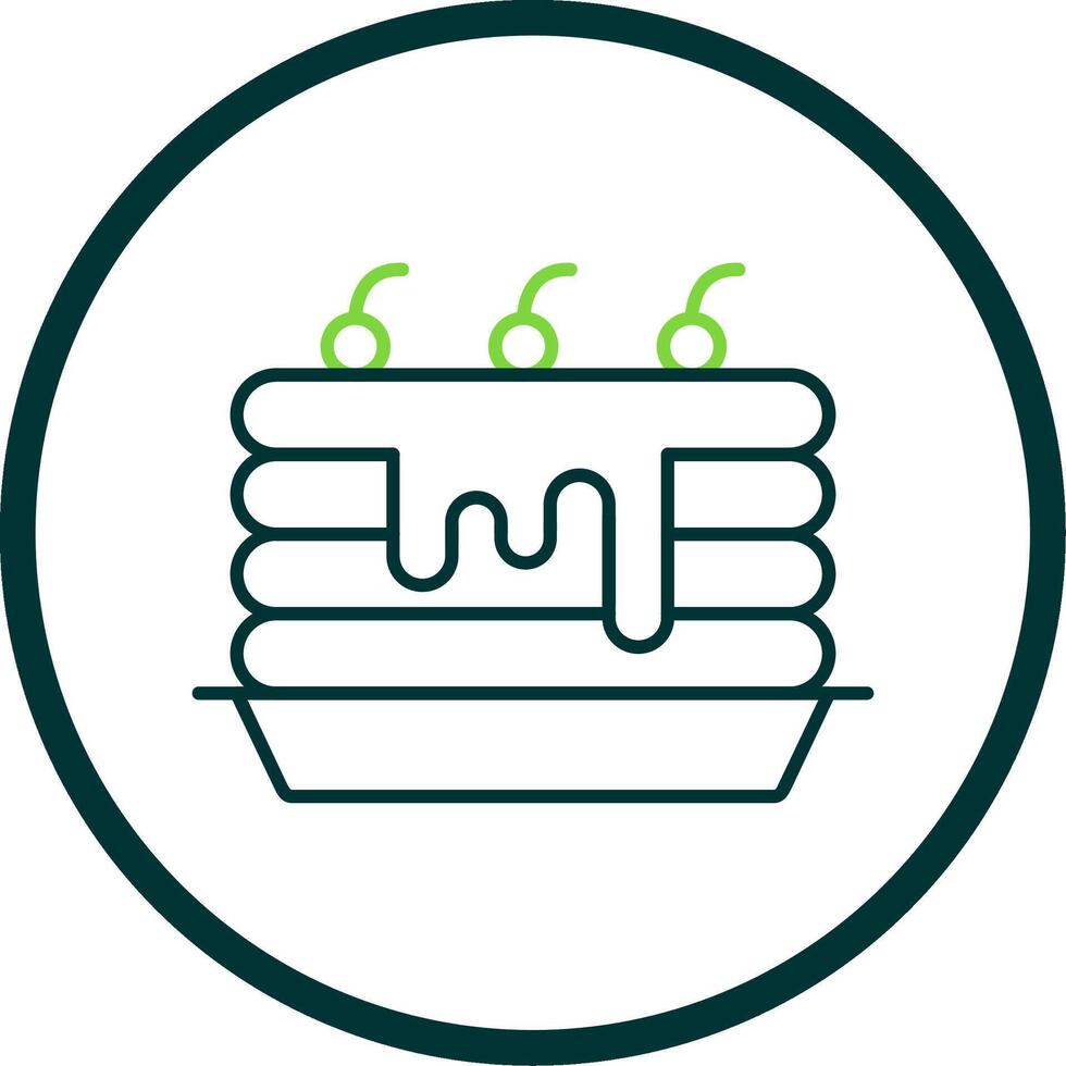Pancakes Line Circle Icon vector
