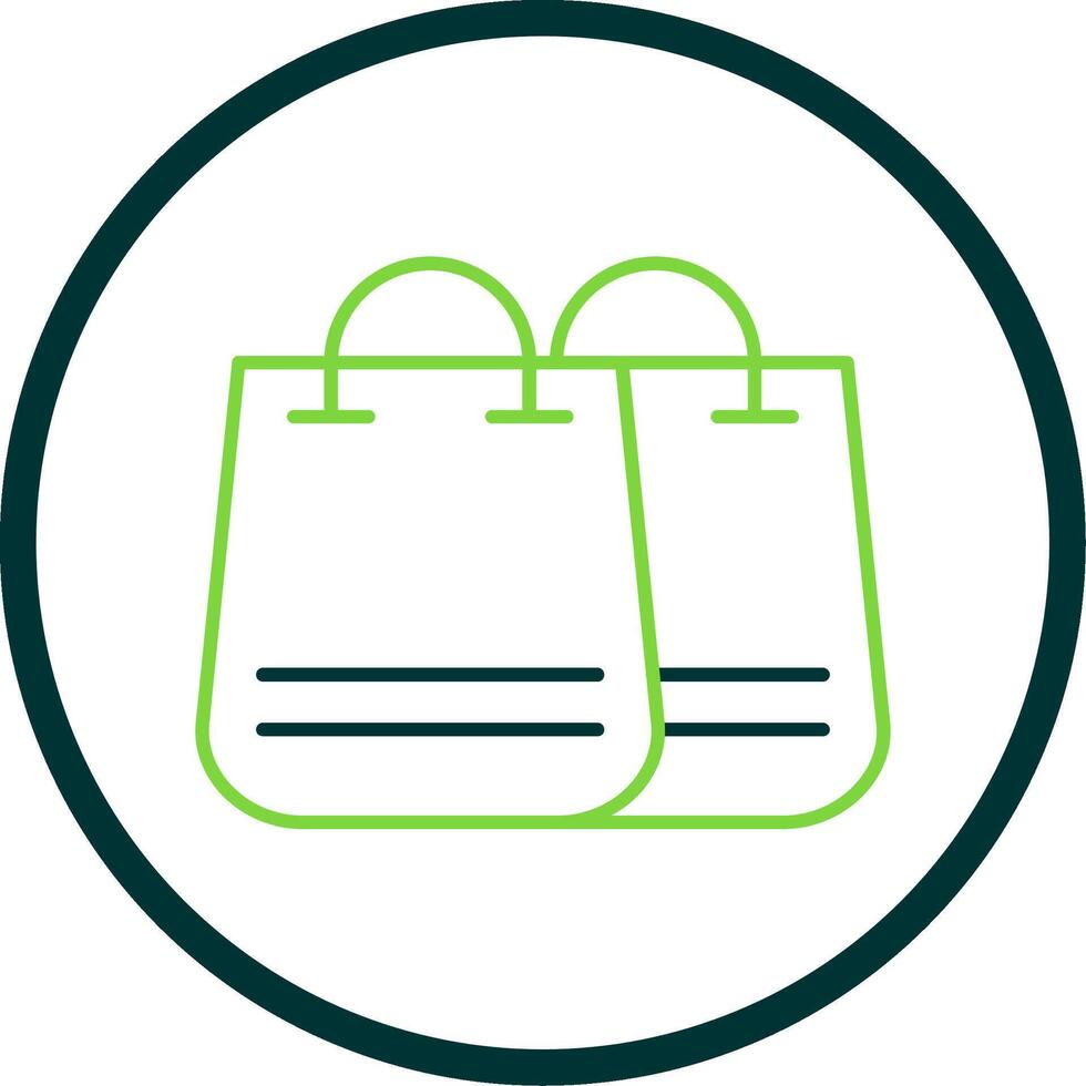 Shopping Bag Line Circle Icon vector