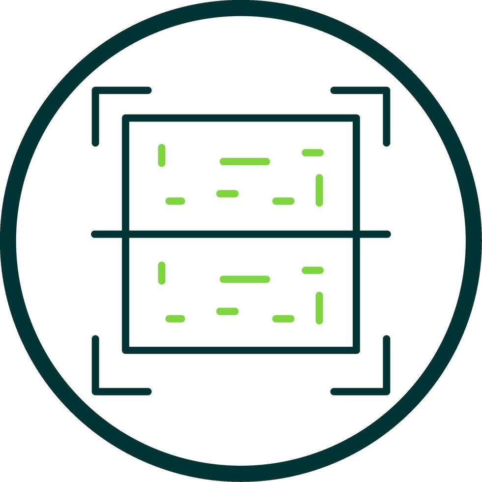 Qr Code Line Circle Icon vector