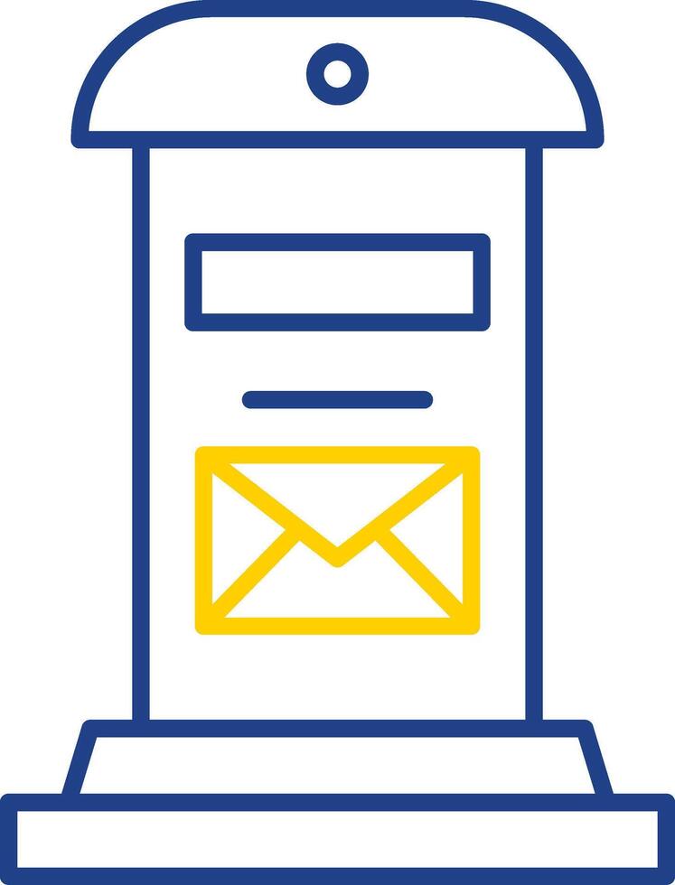 Letter Box Line Two Color Icon vector