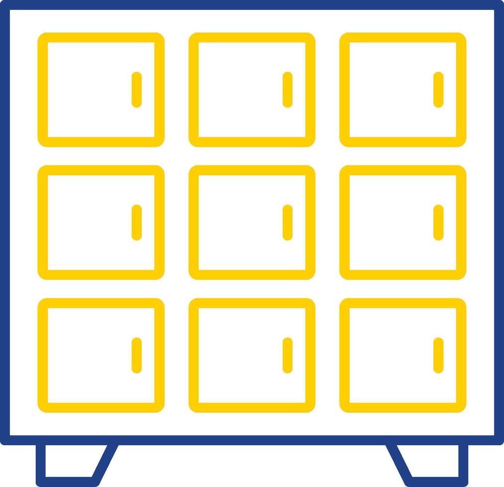 Locker Line Two Color Icon vector