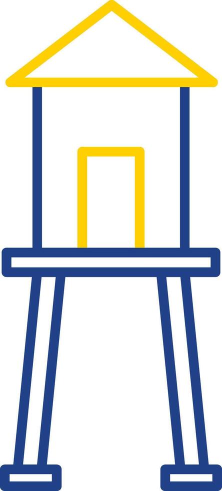 Water Tower Line Two Color Icon vector