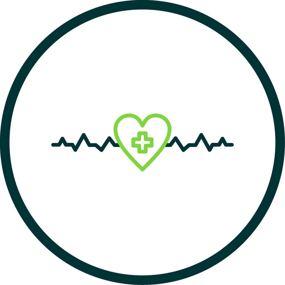 Heartbeat Line Circle Icon vector