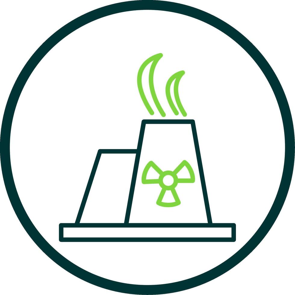 Nuclear Fission Line Circle Icon vector