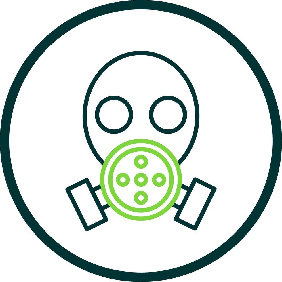 Gas Mask Line Circle Icon vector