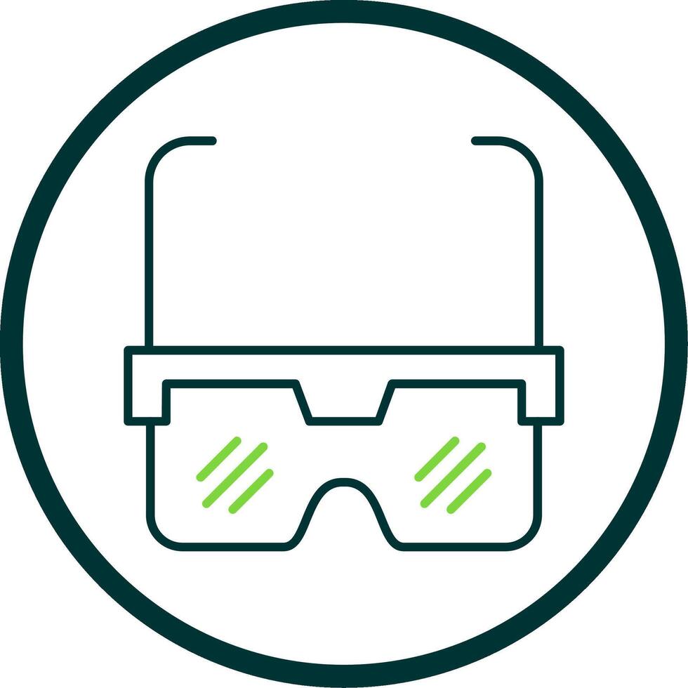 Eye Protector Line Circle Icon vector