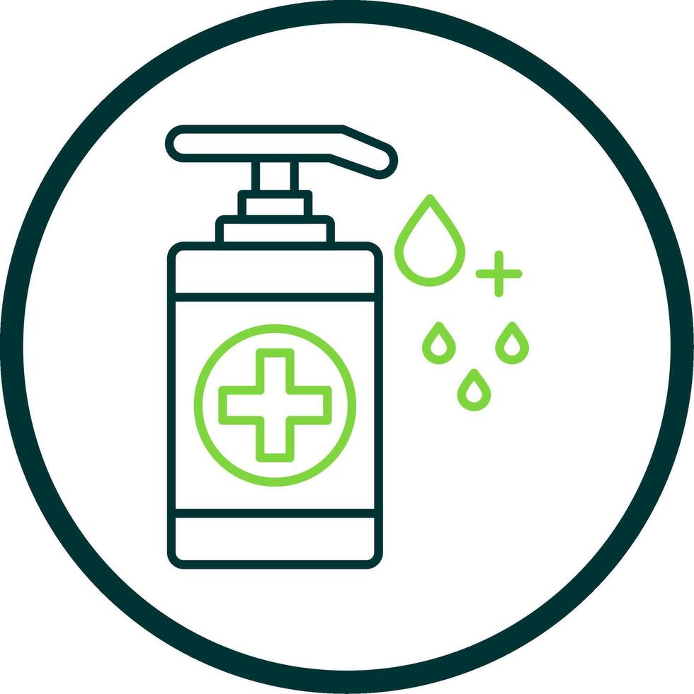 Hand Sanitizer Line Circle Icon vector