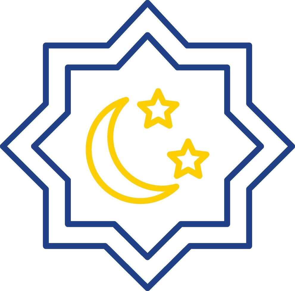 Islamic Star Line Two Color Icon vector