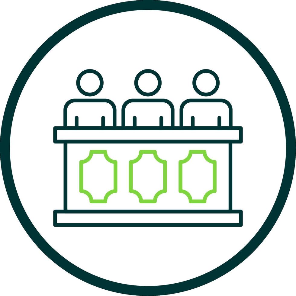 Panel of judges Line Circle Icon vector
