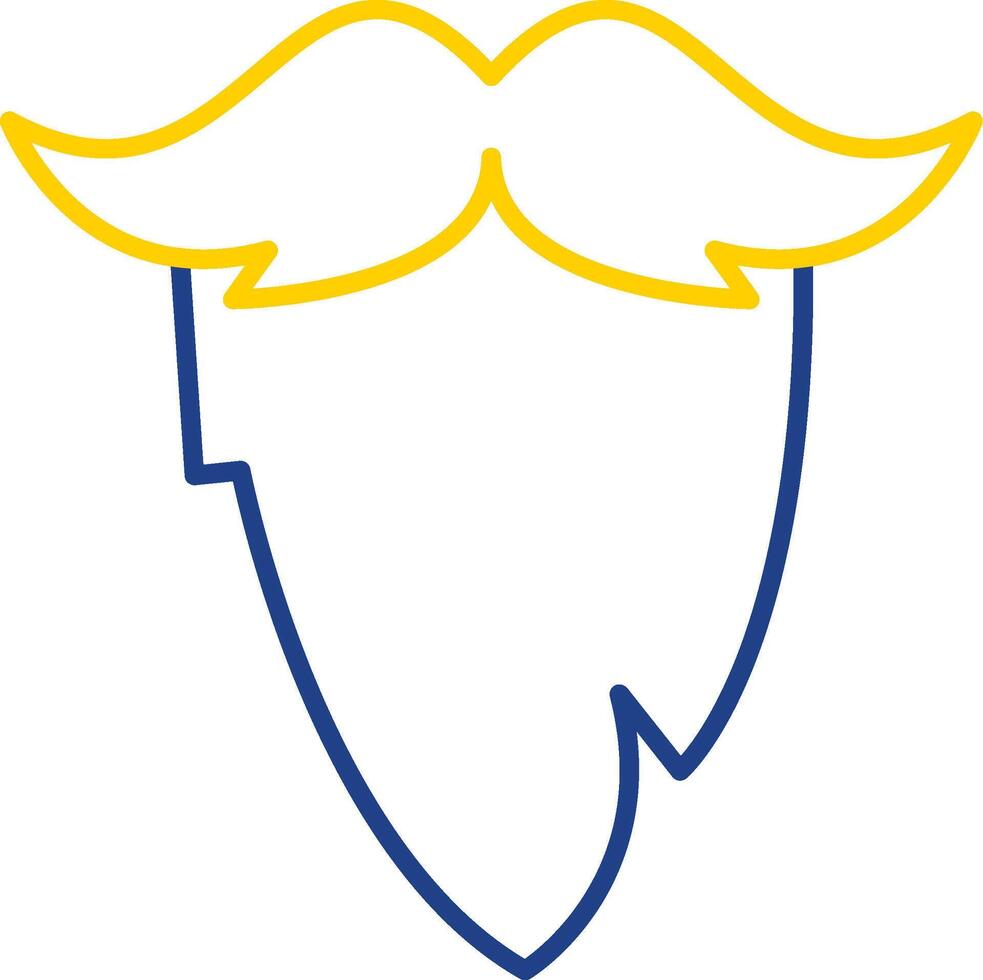 Bigote línea dos color icono vector