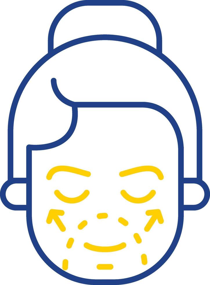 Facial Plastic Surgery Line Two Color Icon vector