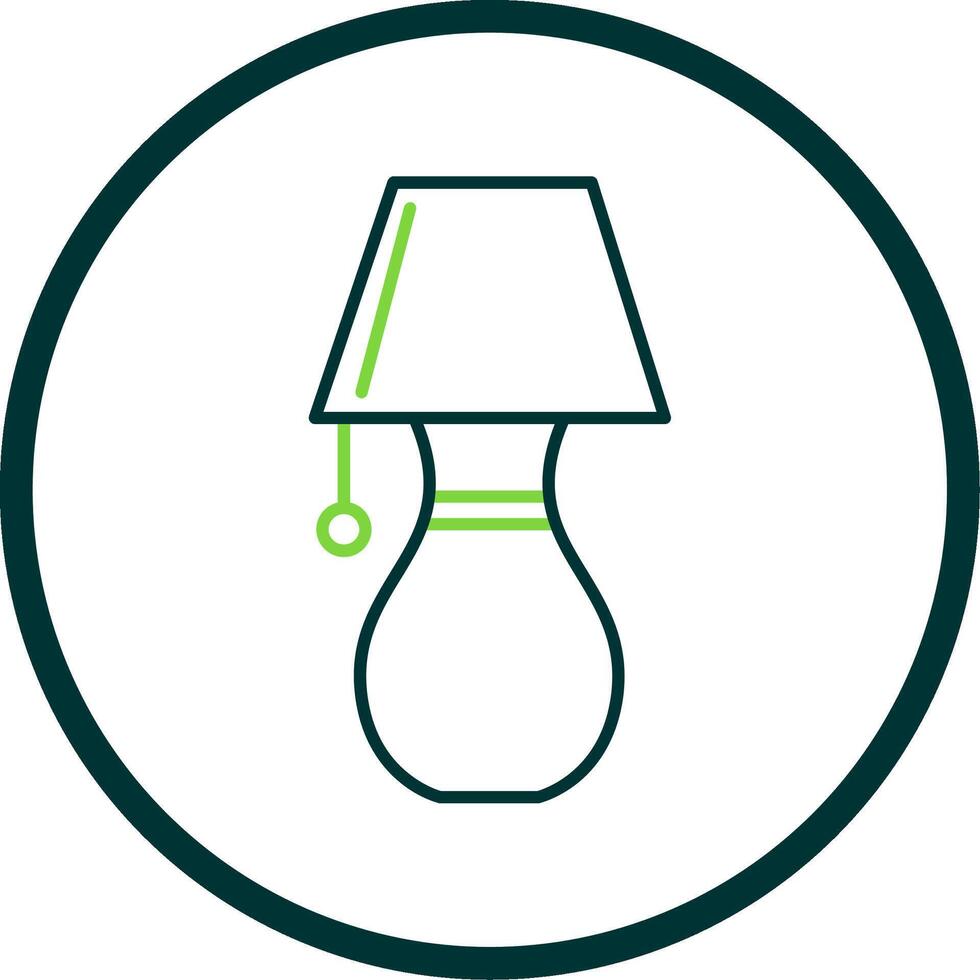 mesa lámpara línea circulo icono vector