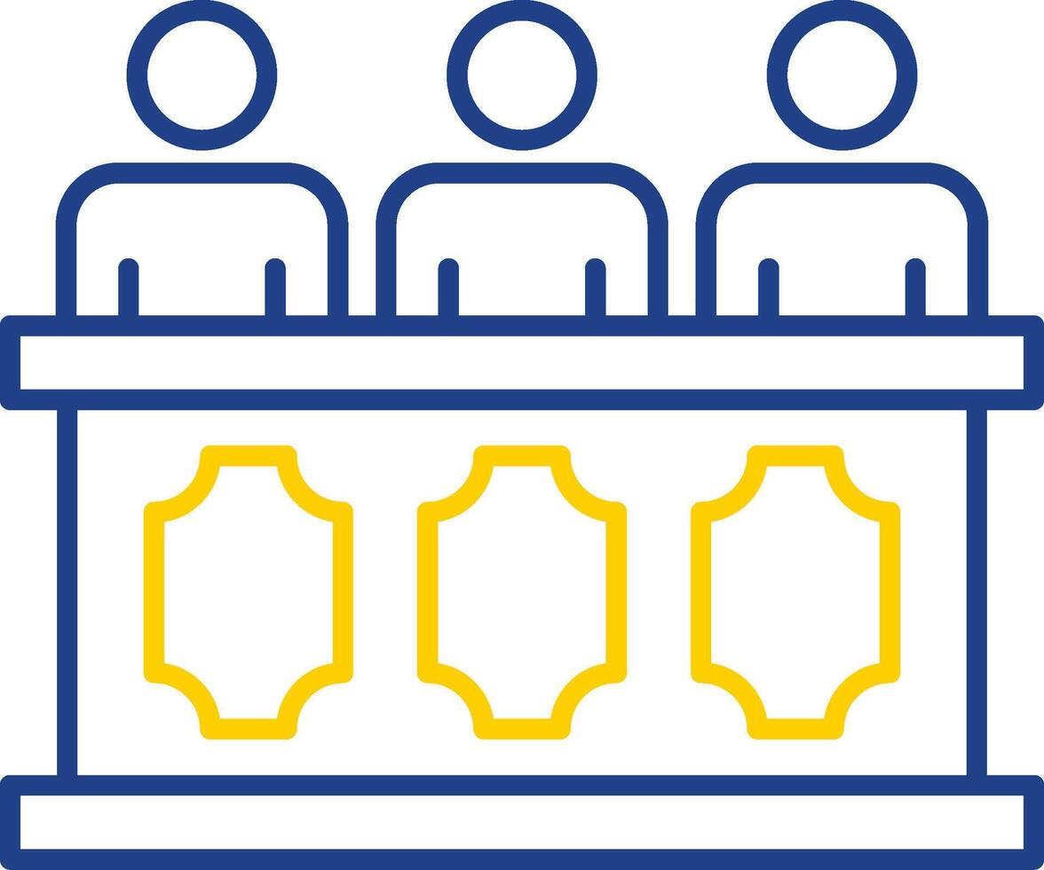 Panel of judges Line Two Color Icon vector