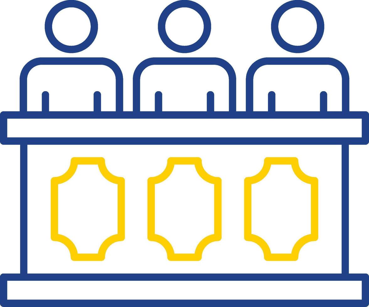 Panel of judges Line Two Color Icon vector