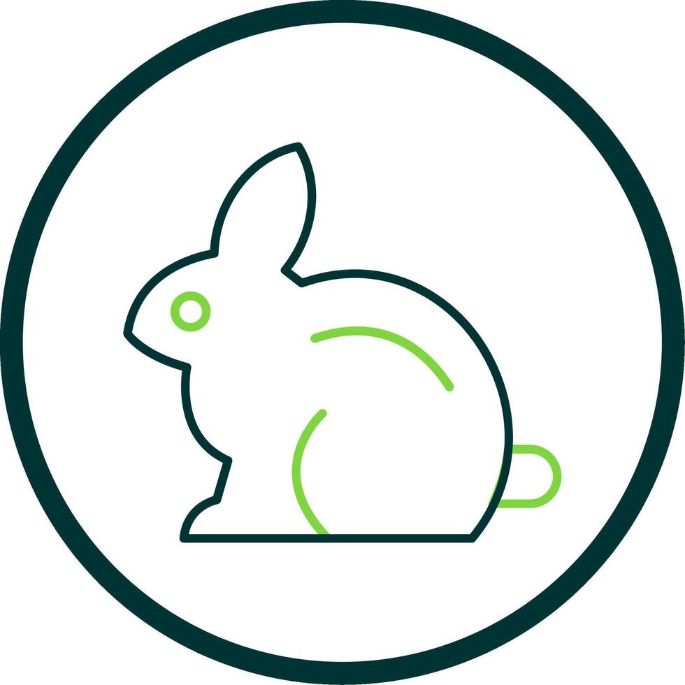 Rabbit Line Circle Icon vector