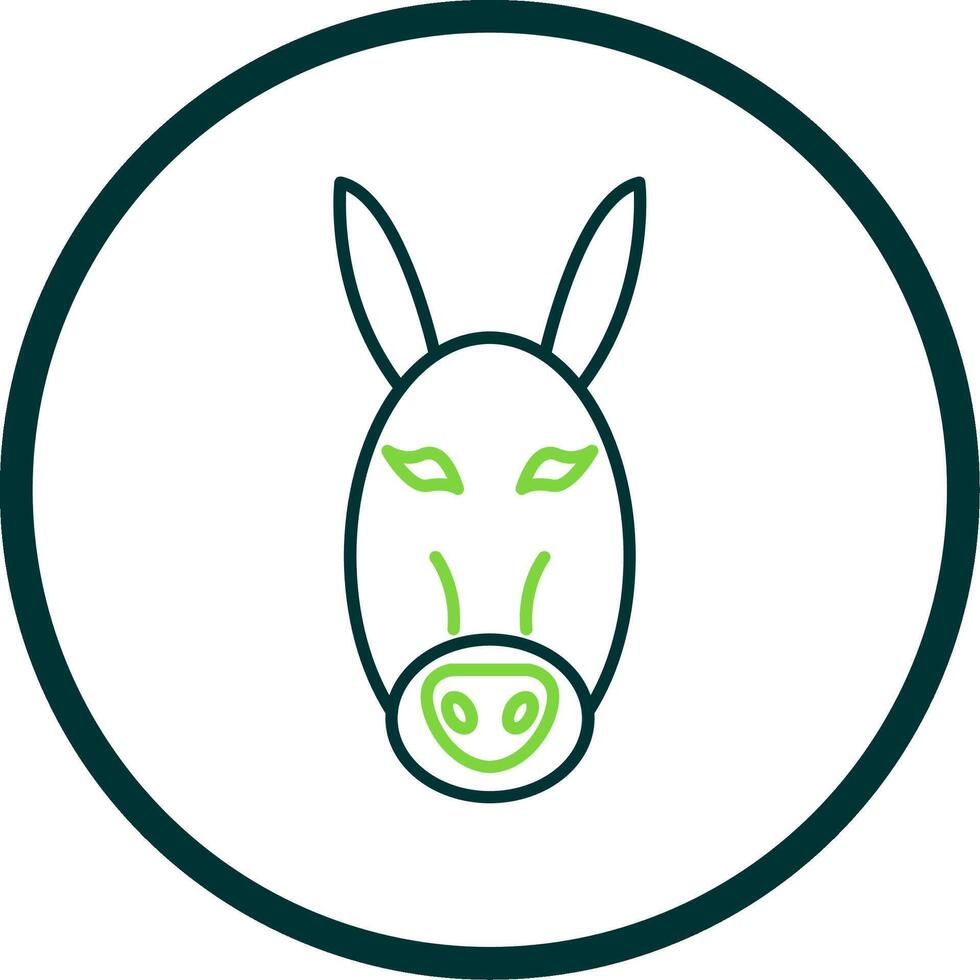 Donkey Line Circle Icon vector