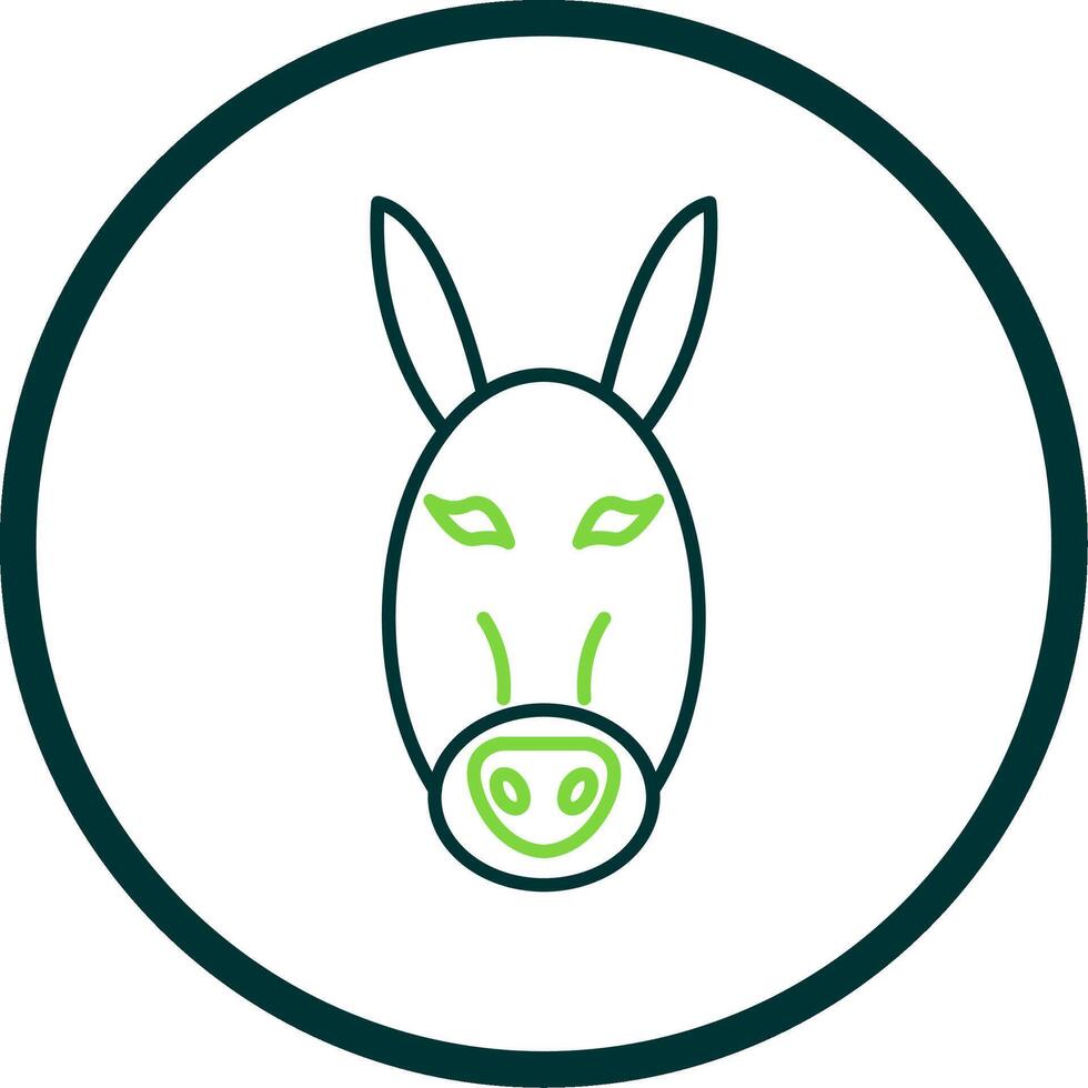 Burro línea circulo icono vector