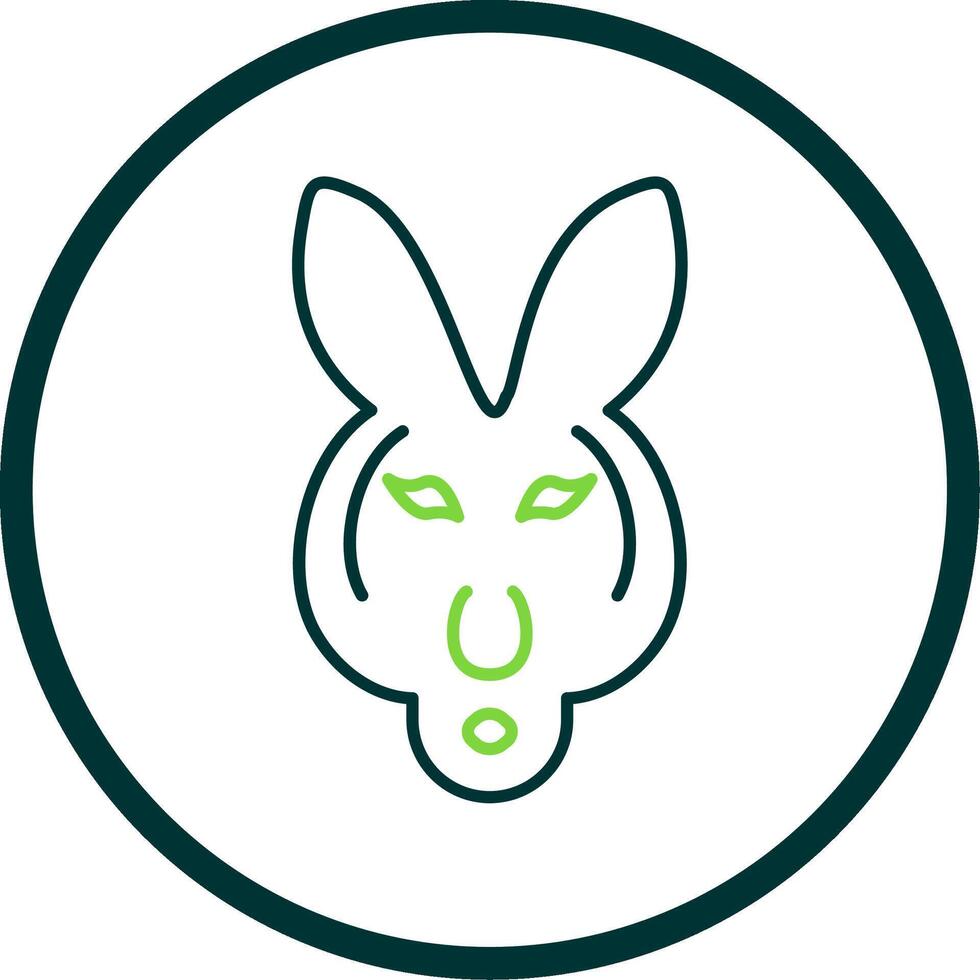 Kangaroo Line Circle Icon vector