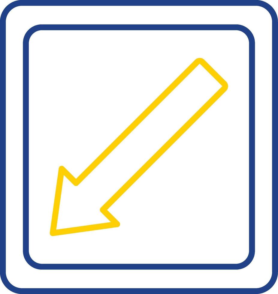 diagonal flecha línea dos color icono vector