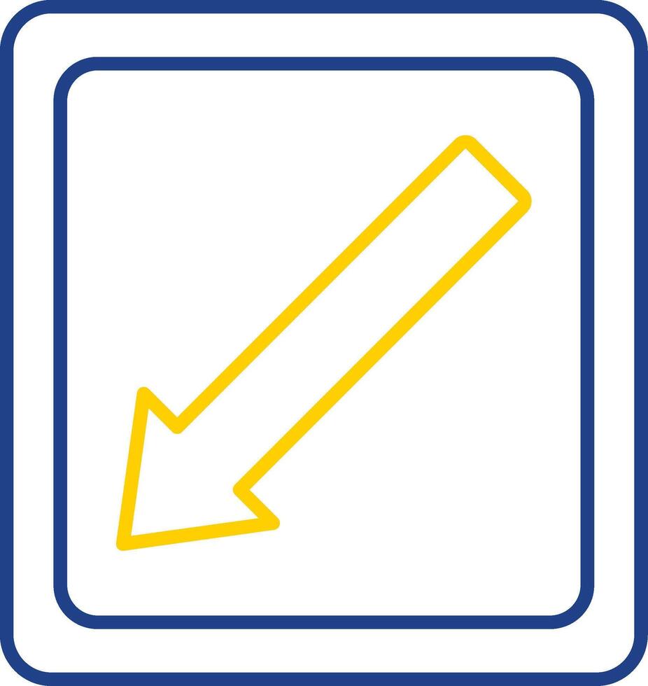 Diagonal Arrow Line Two Color Icon vector