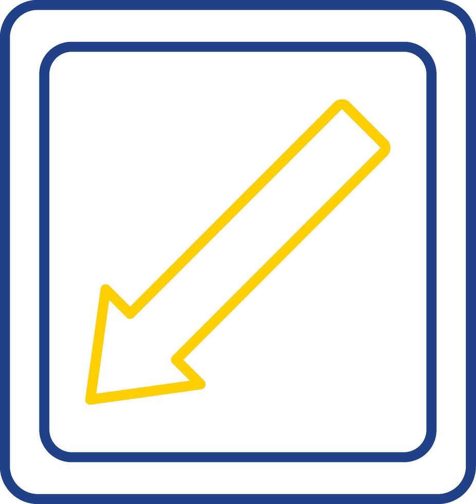 Diagonal Arrow Line Two Color Icon vector