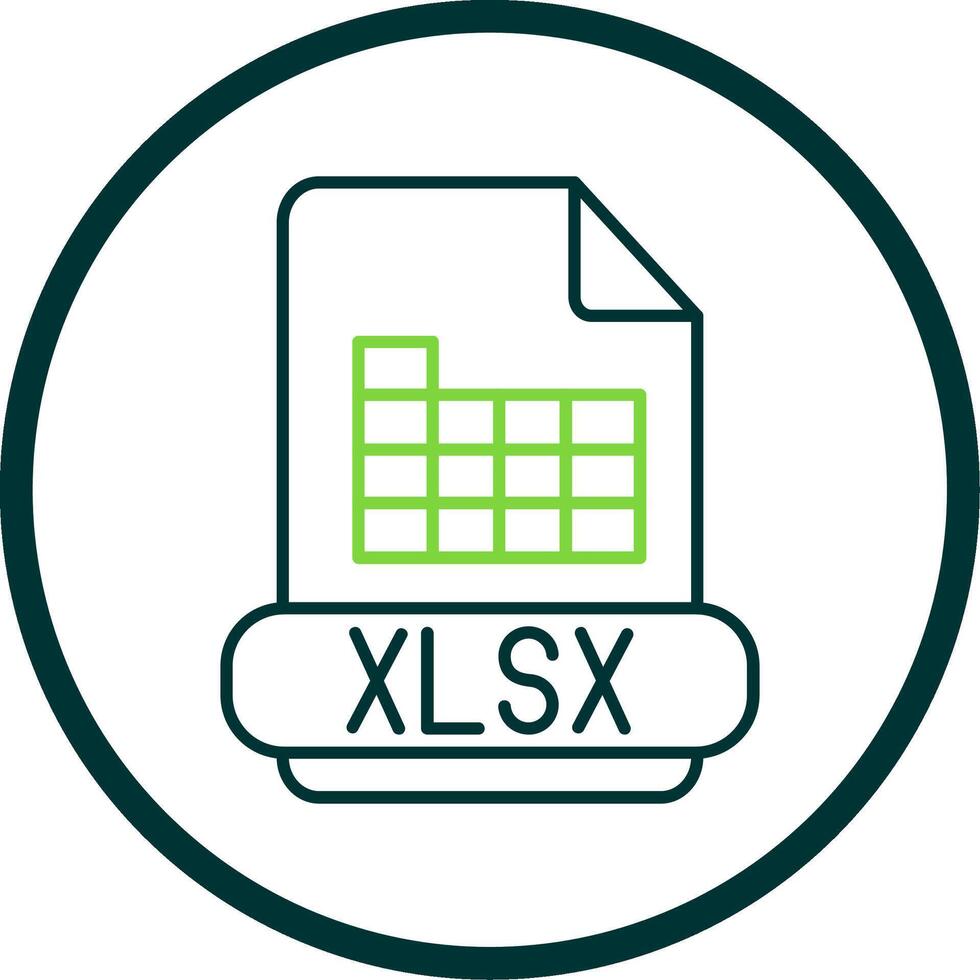Xlsx Line Circle Icon vector