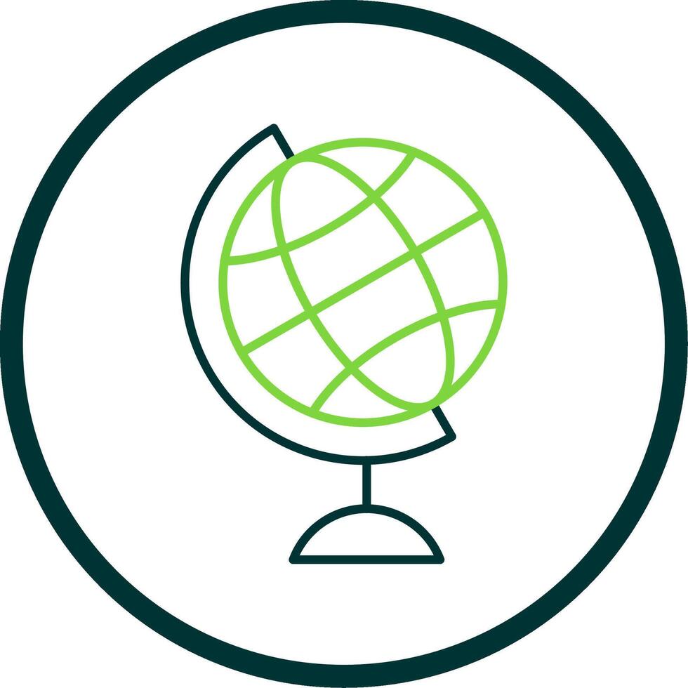 Globe Line Circle Icon vector