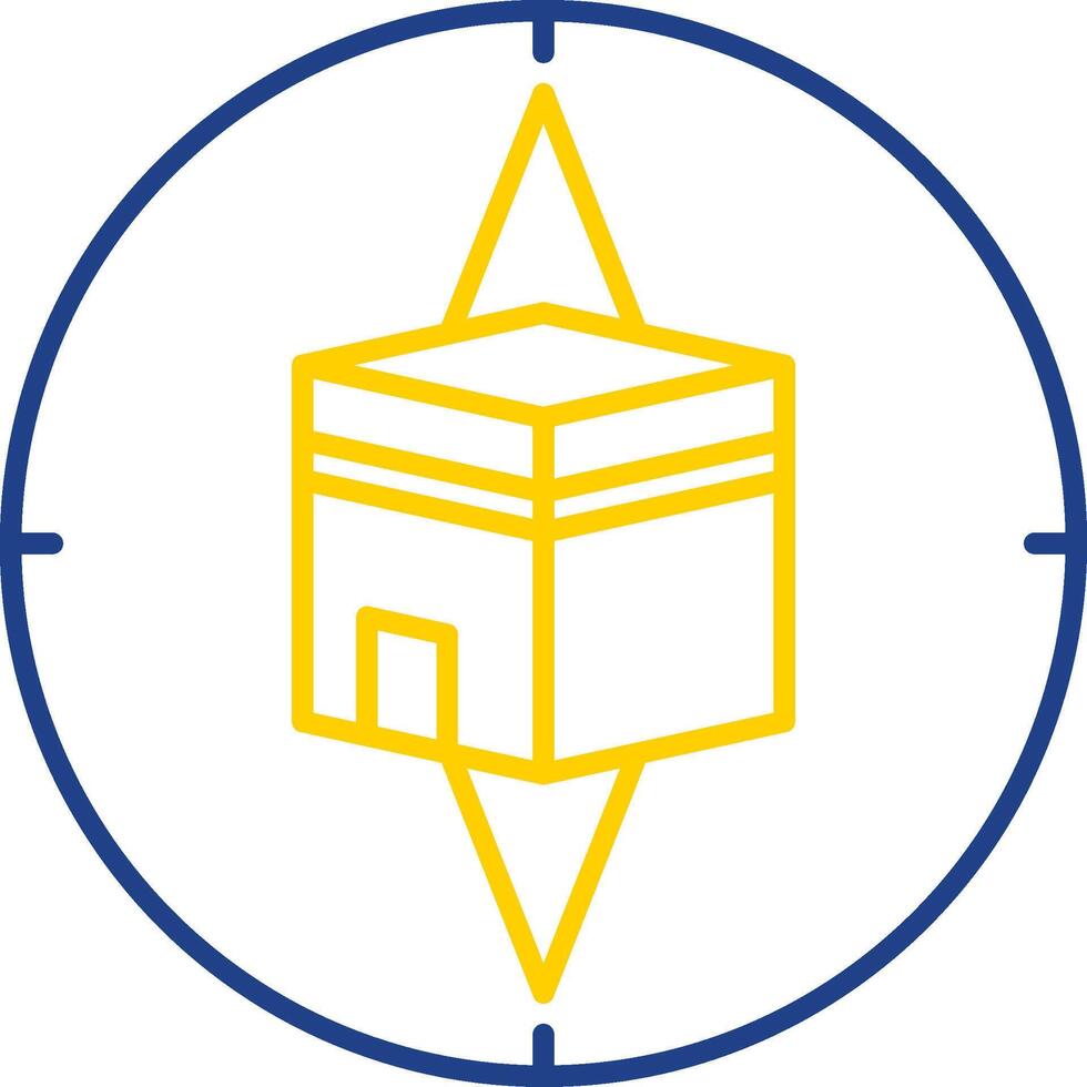 Qibla Compass Line Two Color Icon vector