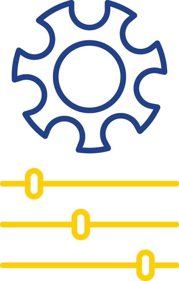 Gear Line Two Color Icon vector