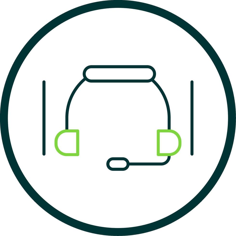 Headset Line Circle Icon vector