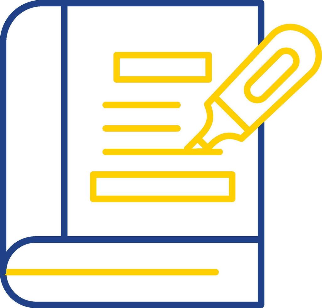 Highlighter Line Two Color Icon vector