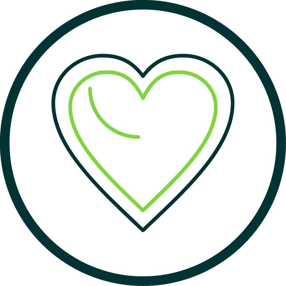 Heart Line Circle Icon vector