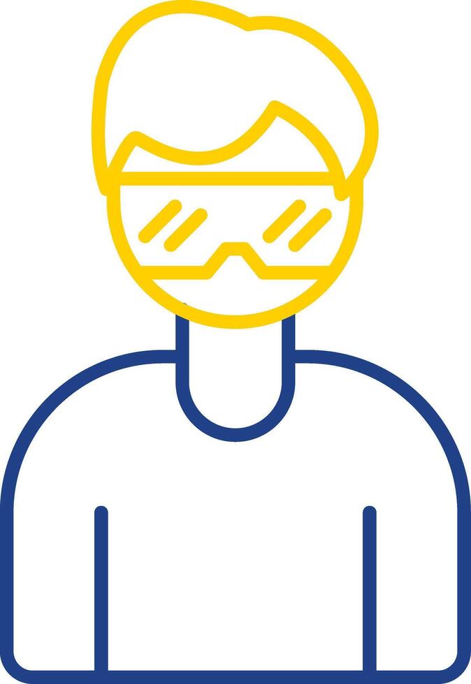 Virtual Glasses Line Two Color Icon vector