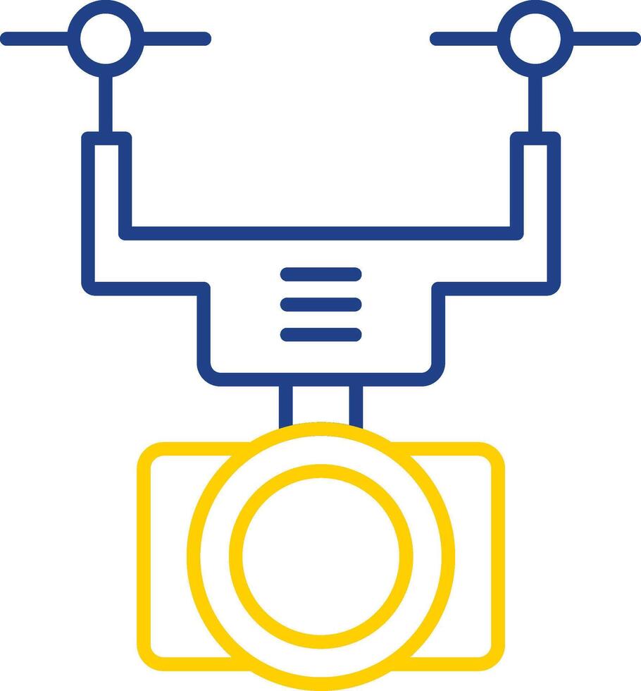 Camera Drone Line Two Color Icon vector