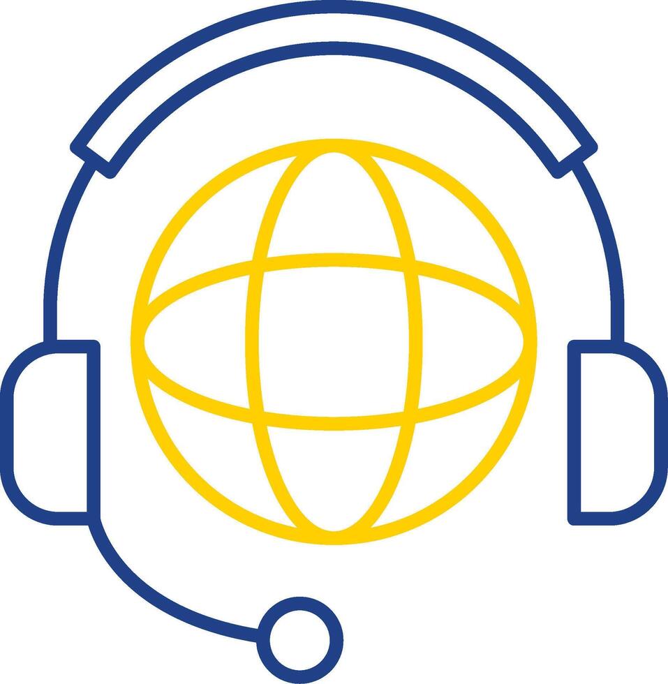 Worldwide Support Line Two Color Icon vector