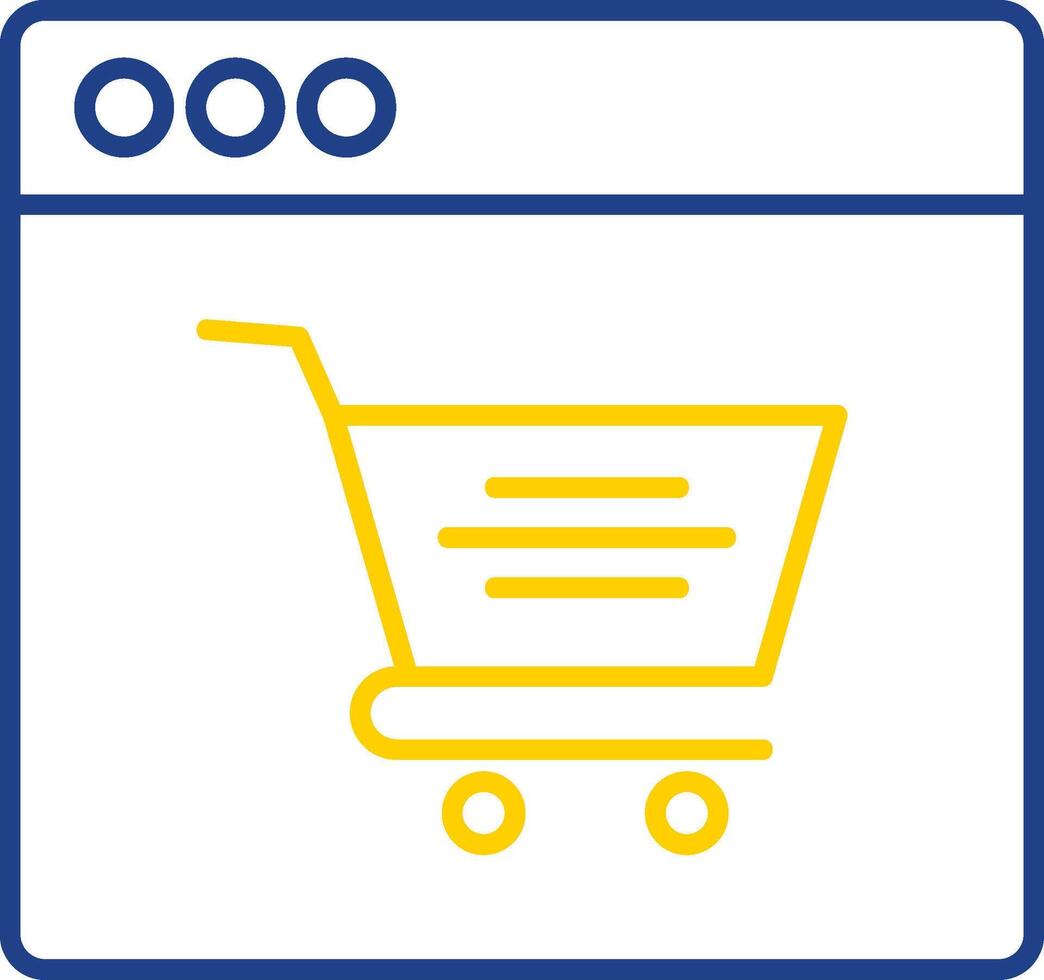 Online Shopping Line Two Color Icon vector