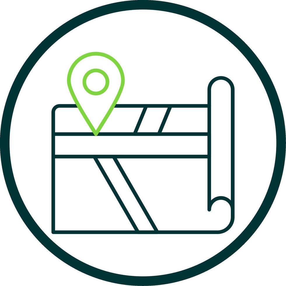 Map Line Circle Icon vector