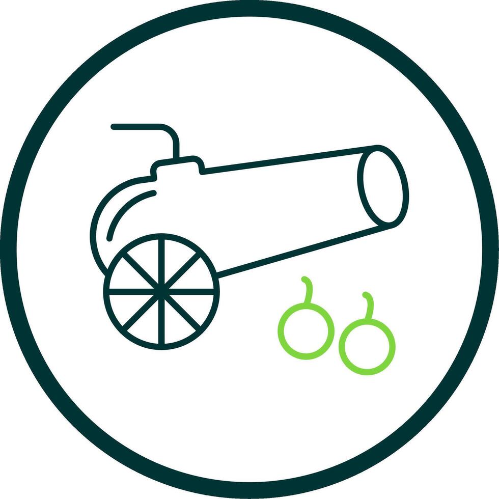 Cannon Line Circle Icon vector