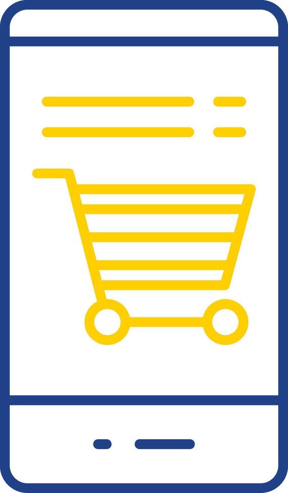 Online Shopping Line Two Color Icon vector